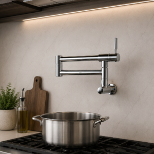 Premium Wall-Mounted Pot Filler Faucet – Polished Chrome