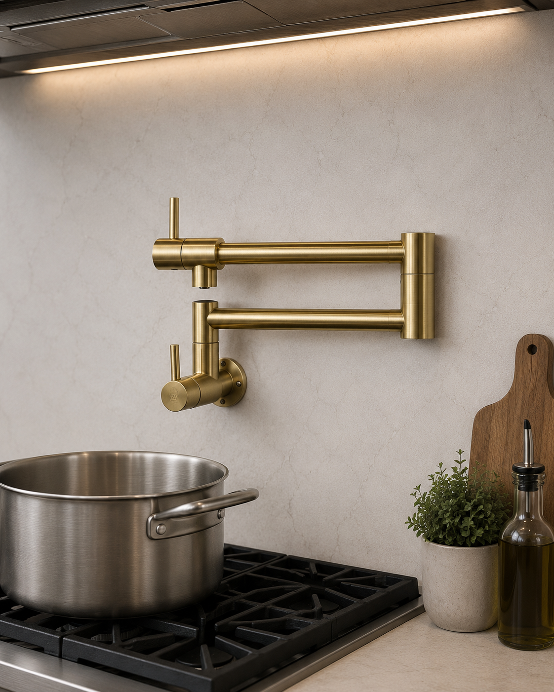 Luxury Brushed Gold Pot Filler Faucet
