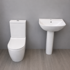 Modern Ceramic Toilet & Pedestal Basin Set