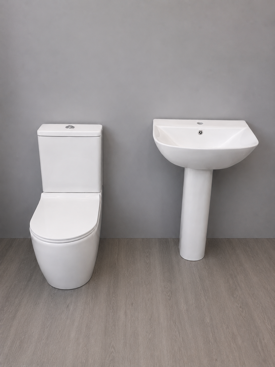 Modern Ceramic Toilet & Pedestal Basin Set
