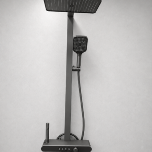 Luxury Thermostatic Rainfall Shower System – Gunmetal Finish