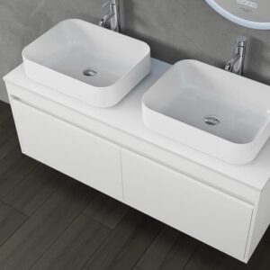 Luxury Double Basin Floating Vanity Cabinet Set with Smart LED Mirrors