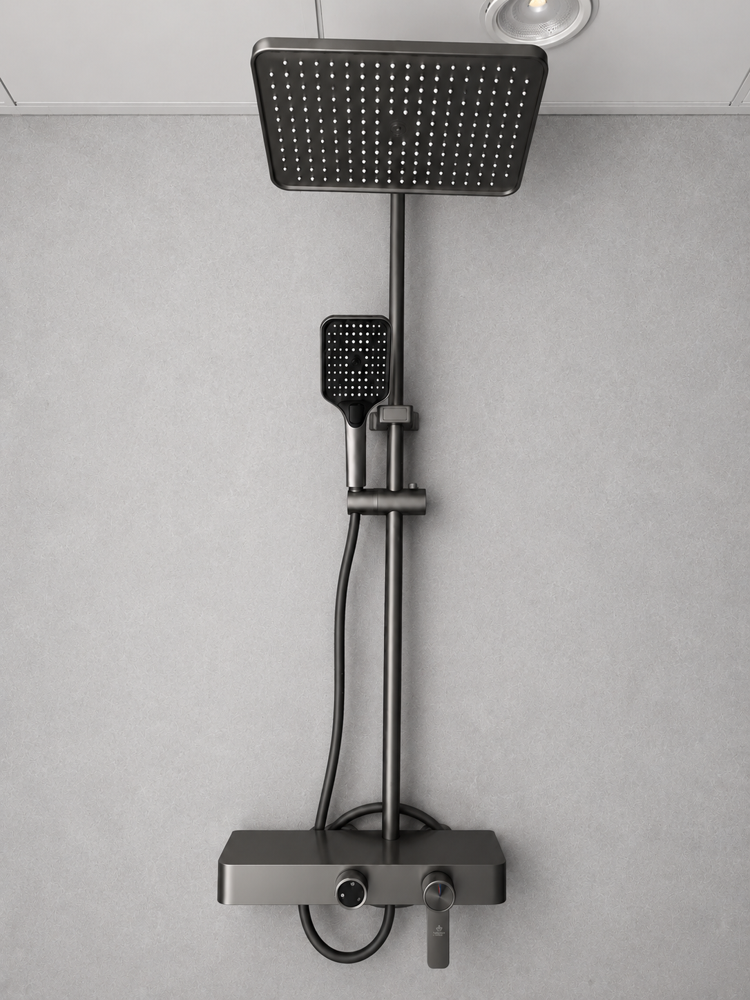 Luxury Gunmetal Thermostatic Rainfall Shower System