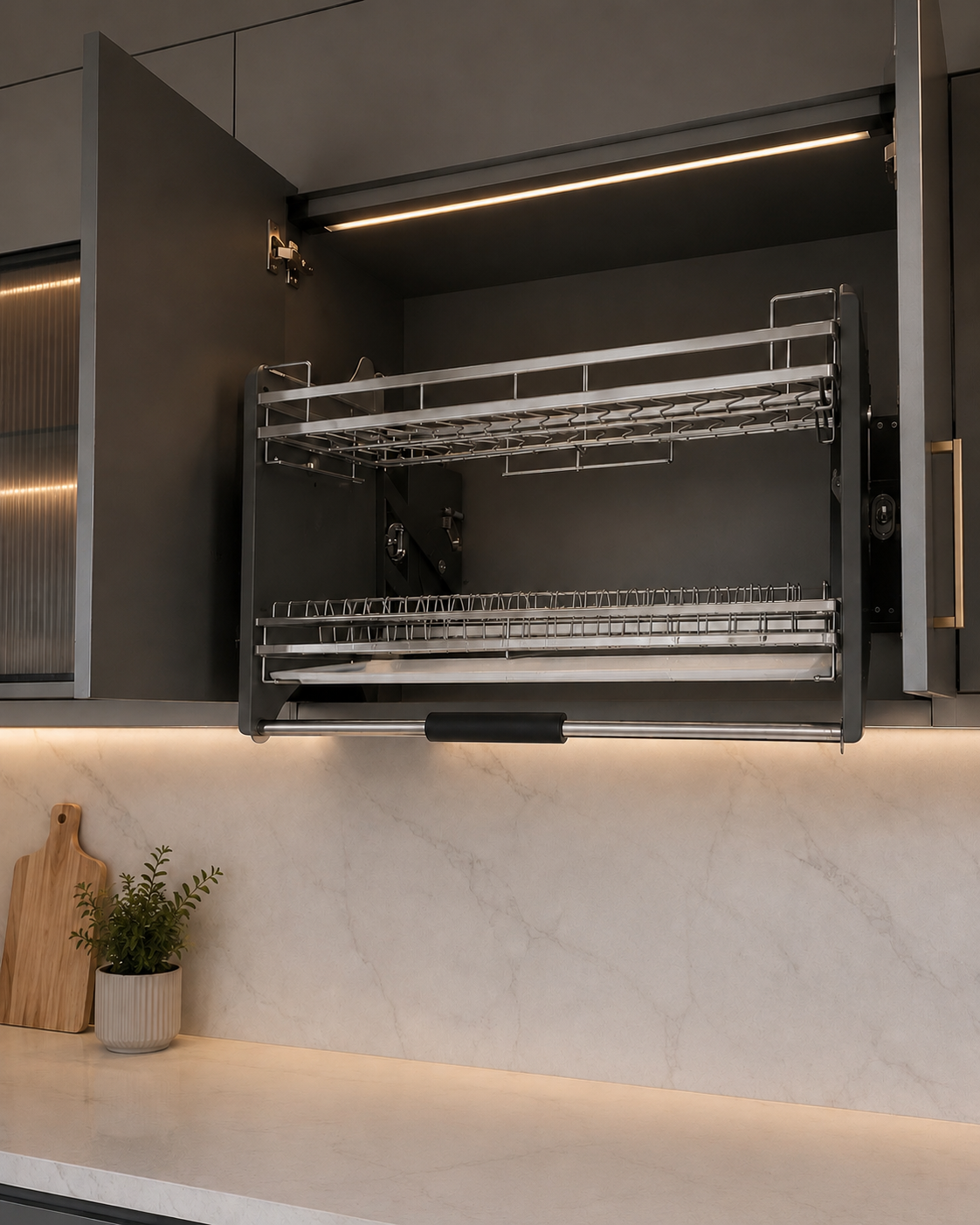 80cm Premium Pull-Down Kitchen Dish Rack - Image 2