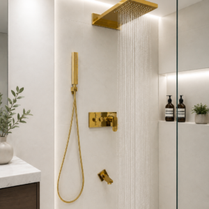 Gold Concealed Thermostatic Shower System