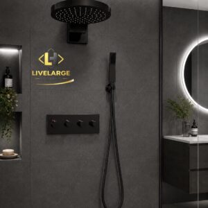 Luxury Matte Black Concealed Thermostatic Shower System