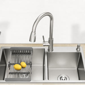 Premium SUS304 Stainless Steel Double Bowl Kitchen Sink