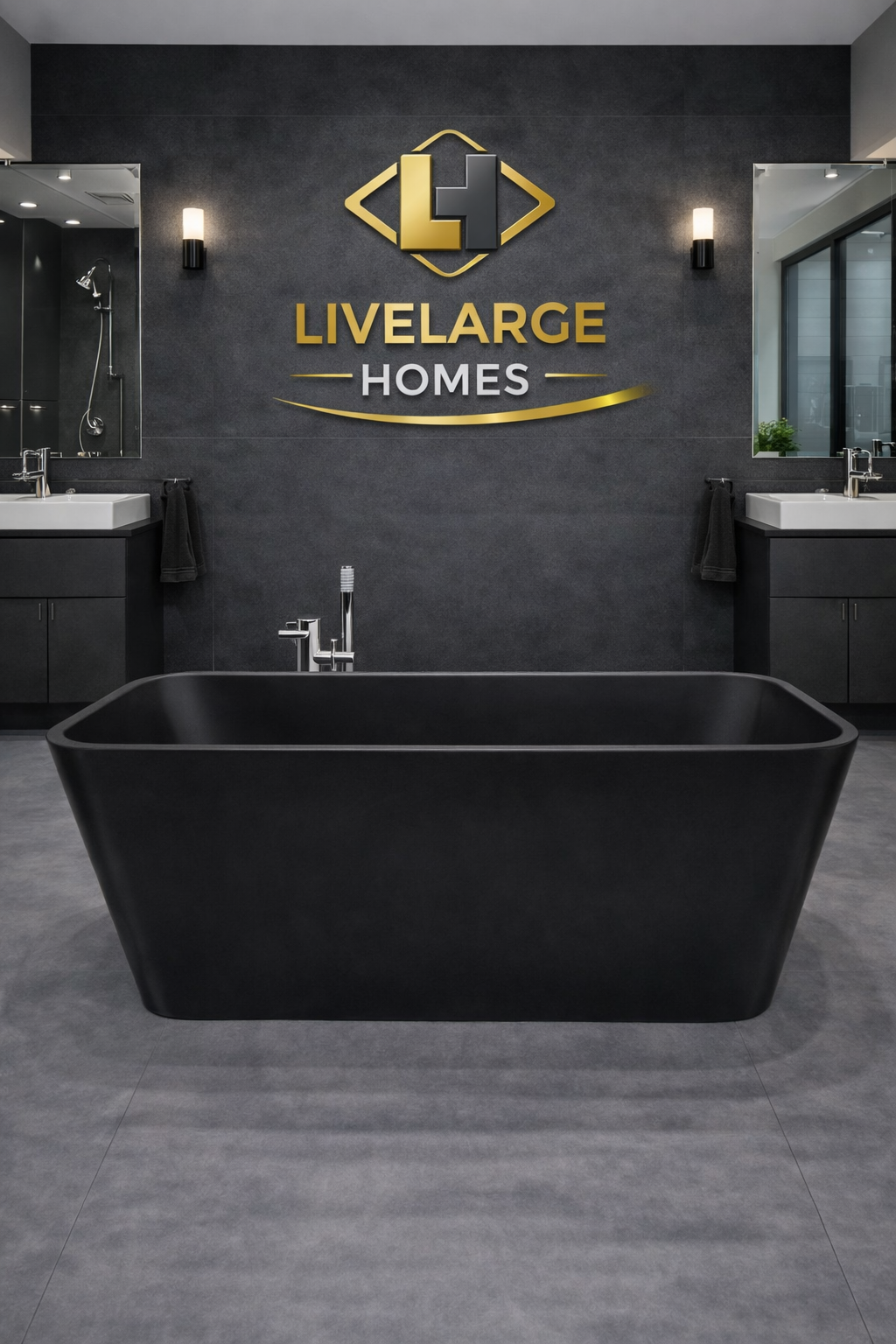 Luxury Freestanding Matte Black Bathtub