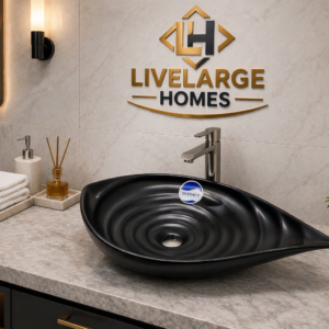 Luxury Matte Black Artistic Countertop Wash Basin
