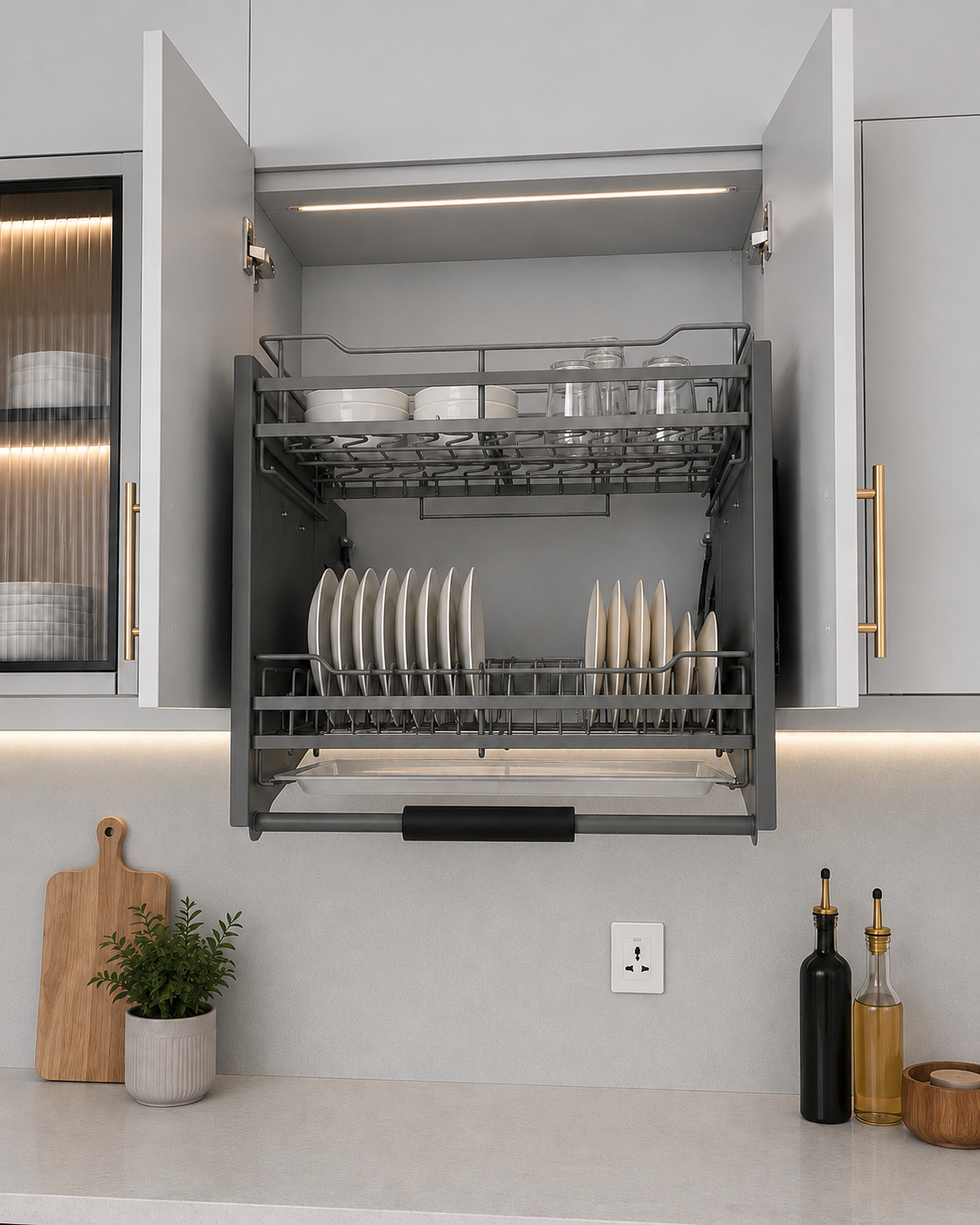 60cm Premium Pull-Down Kitchen Dish Rack