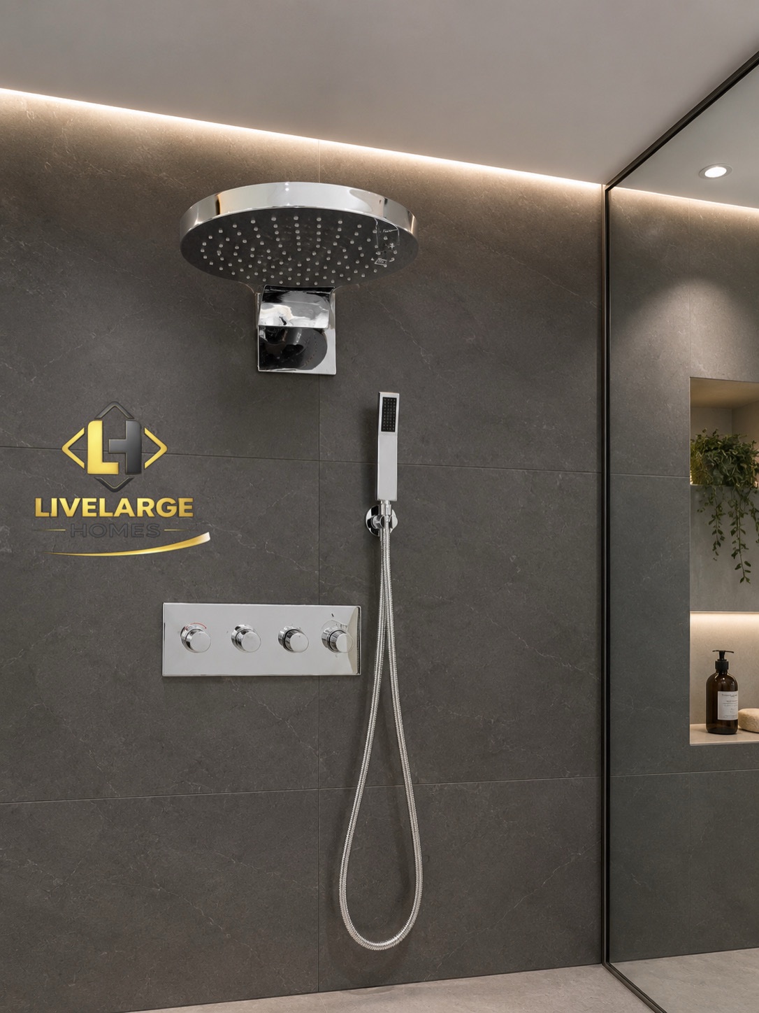Luxury Concealed Thermostatic Shower System – Chrome Finish