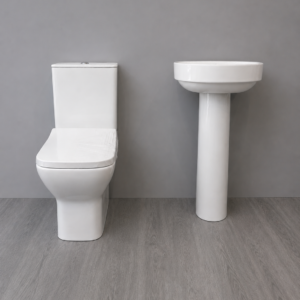 Modern Ceramic Toilet & Pedestal Basin Set