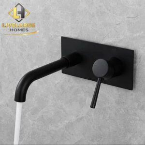 Luxury Matte Black Wall-Mounted Basin Mixer Tap