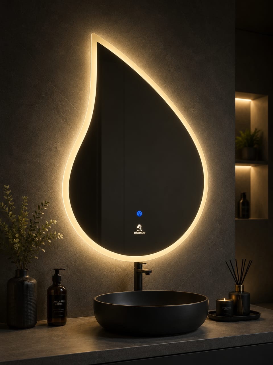 Asymmetrical LED Smart Bathroom Mirror - Image 3