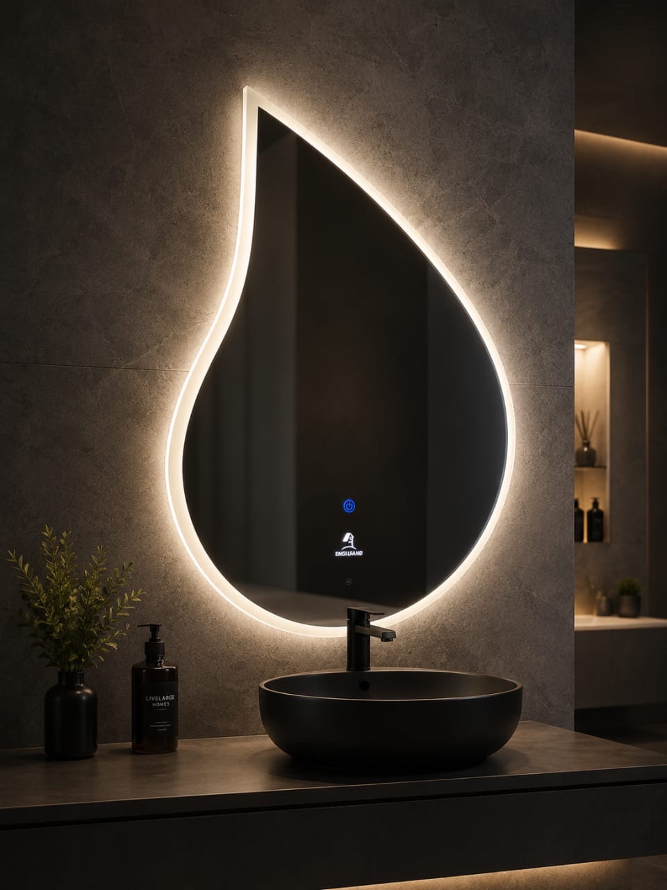 Asymmetrical LED Smart Bathroom Mirror
