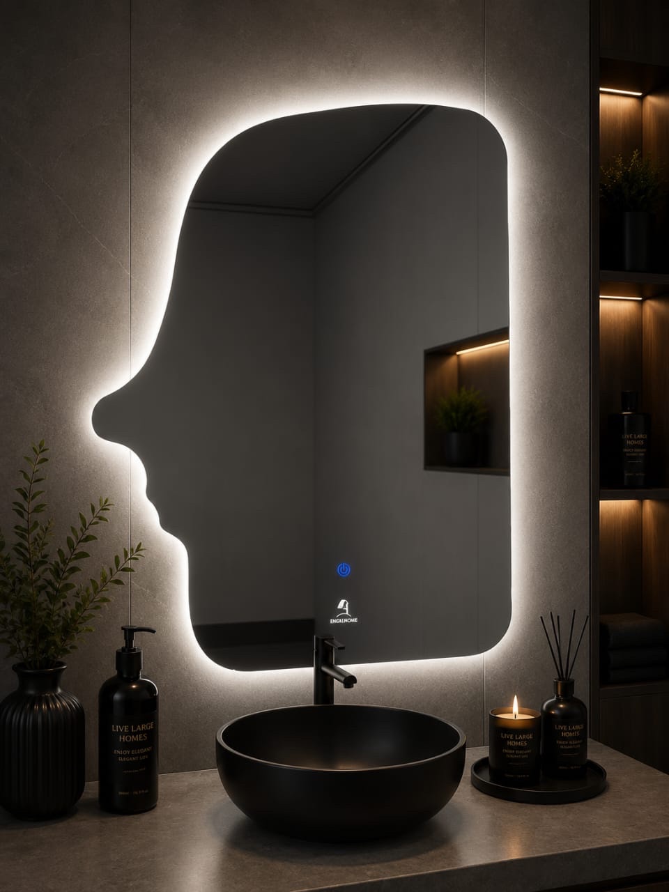 Luxury Asymmetrical LED Smart Bathroom Mirror
