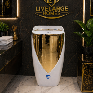 Gold And White Luxury Freestanding Wash Hand Basin