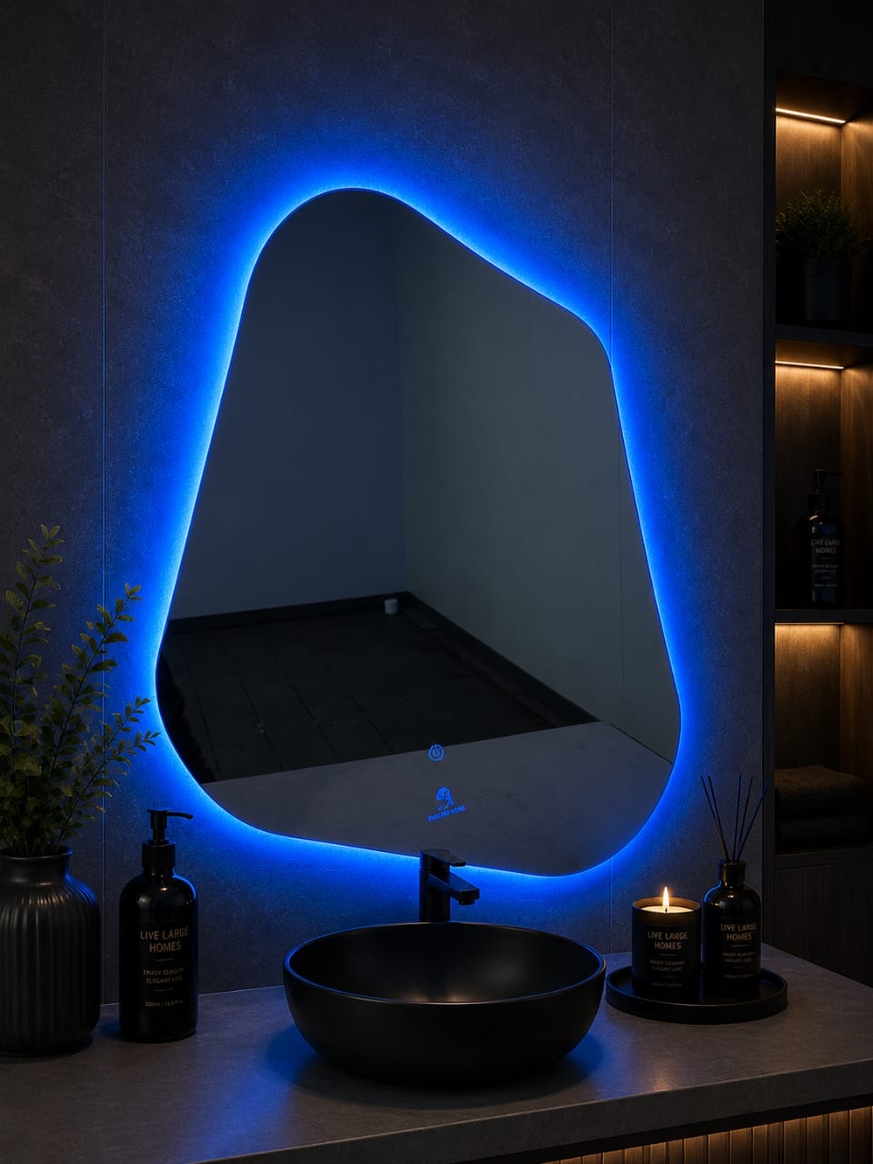 Luxury Irregular LED Smart Bathroom Mirror - Image 3