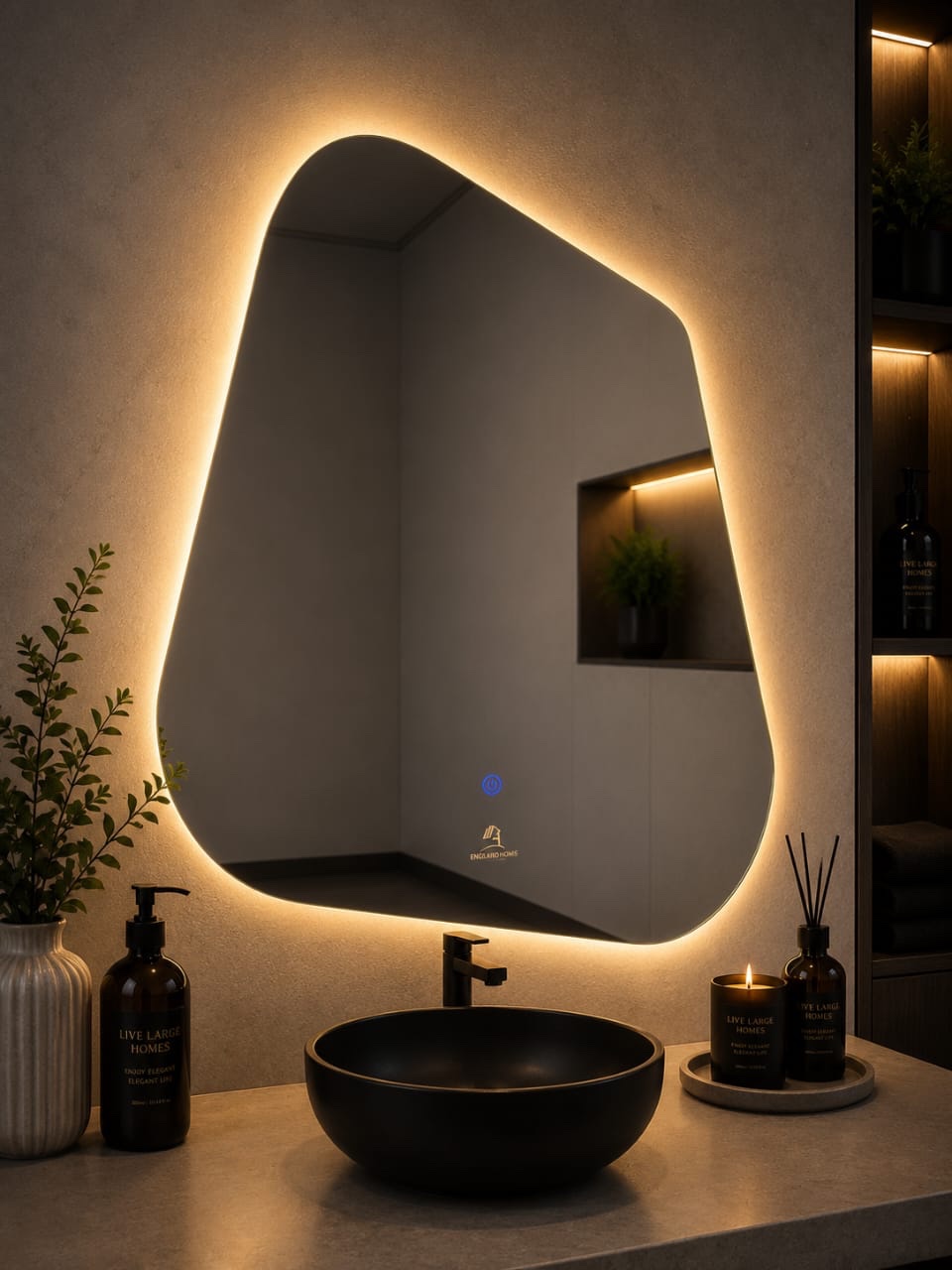 Luxury Irregular LED Smart Bathroom Mirror